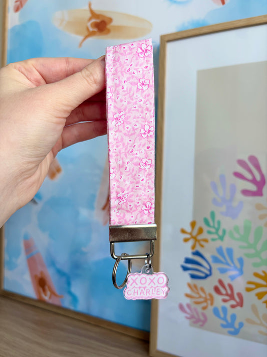 Pink Hawaiian Keychain Wristlet