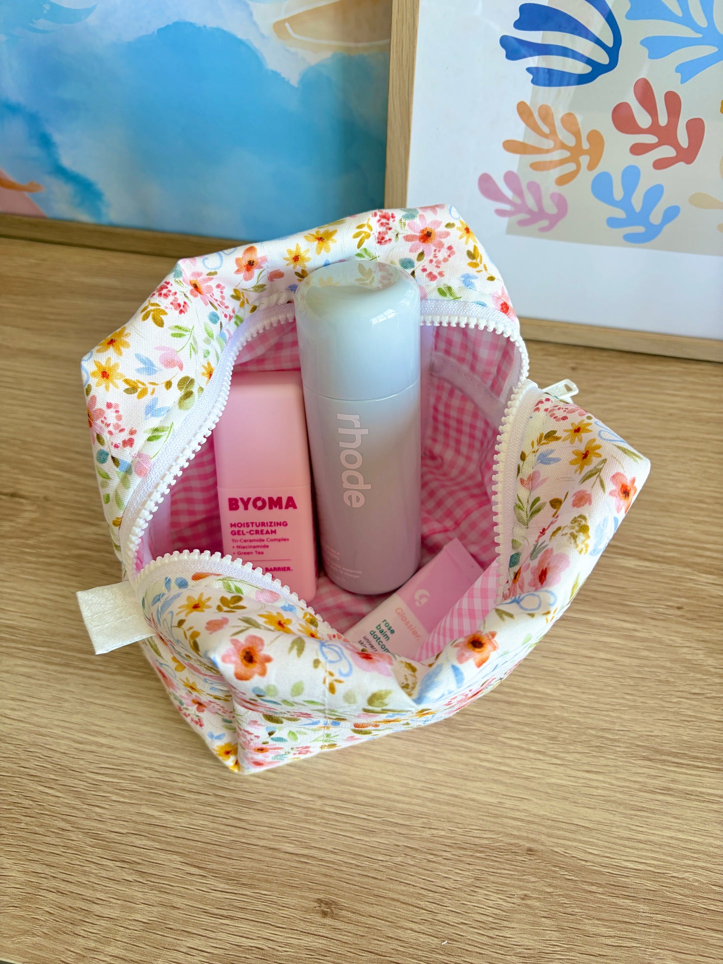 Bright Floral Medium Makeup Bag