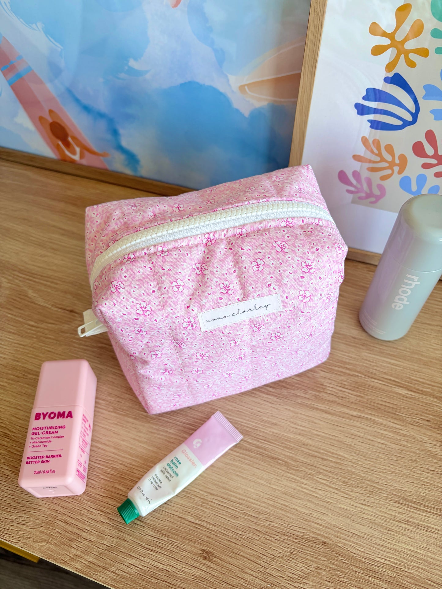Pink Hawaiian Medium Makeup Bag