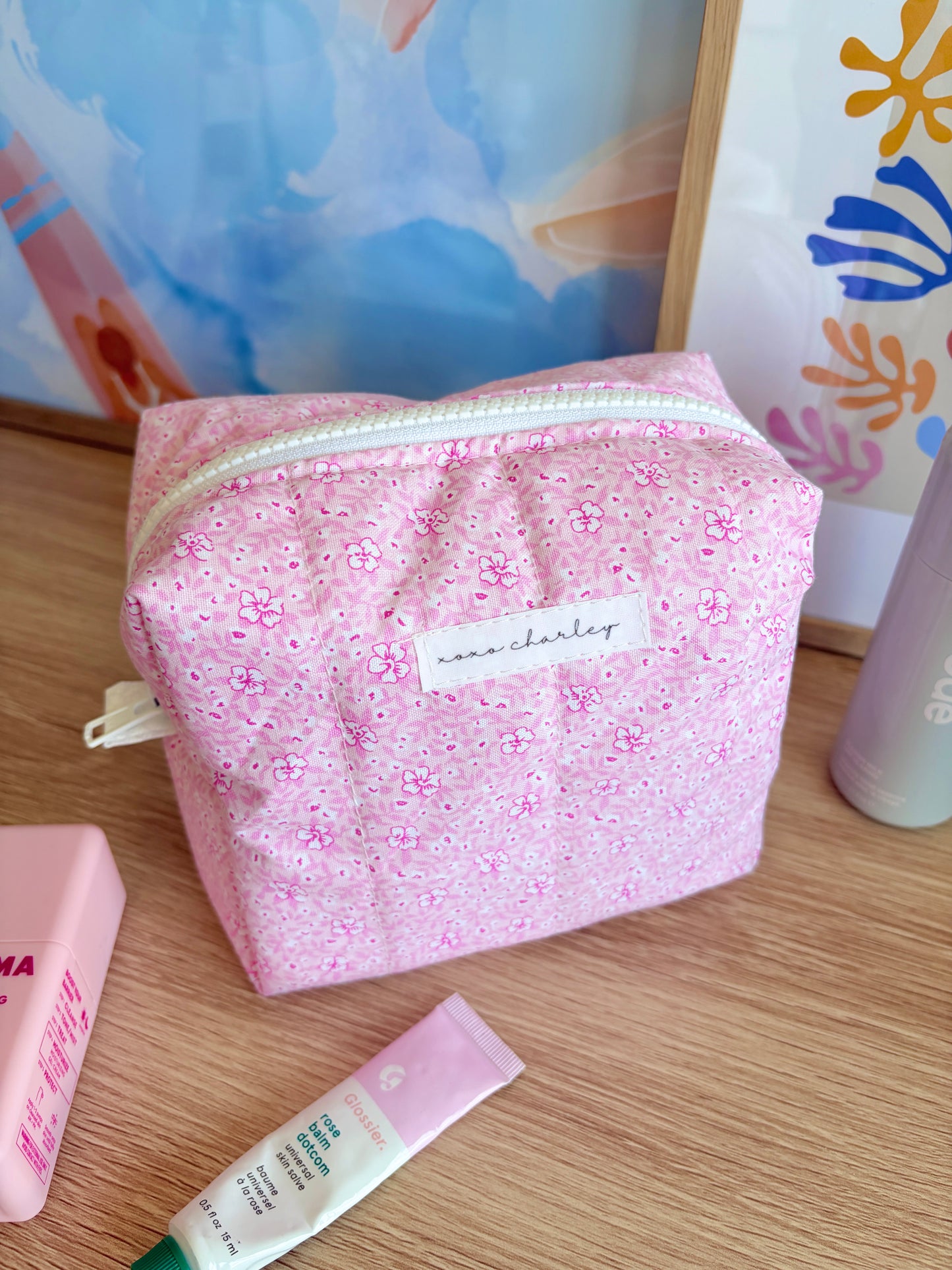 Pink Hawaiian Medium Makeup Bag
