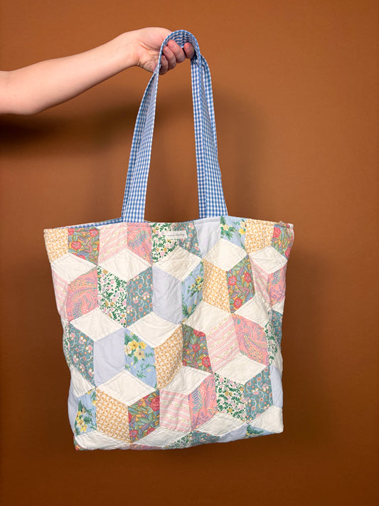 Juliette Blue Gingham Weekender Tote Bag *limited-edition*
