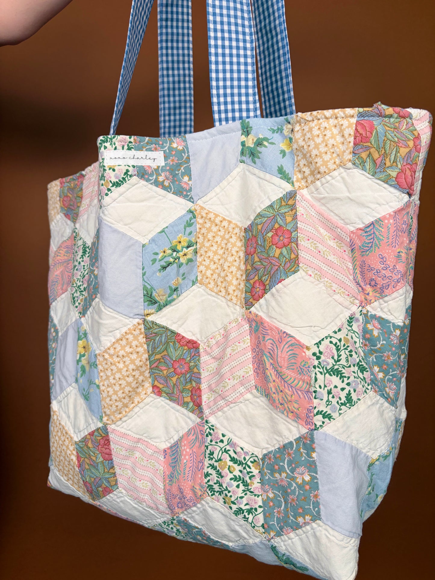 Juliette Blue Gingham Weekender Tote Bag *limited-edition*