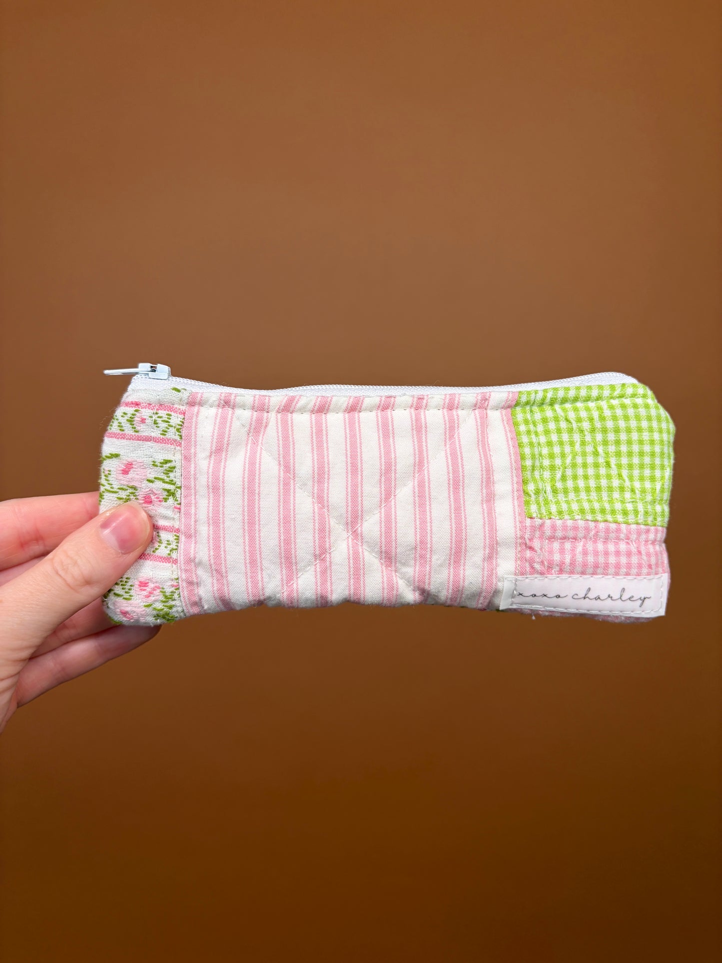 Jade Pink Gingham Pencil & Glasses Case #1 *limited-edition*