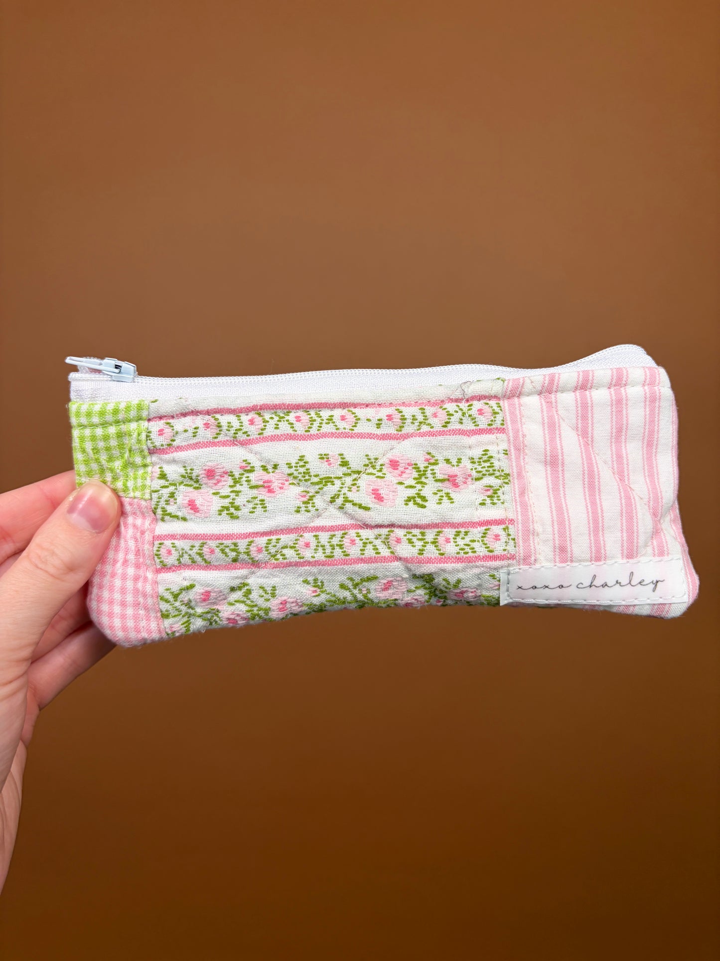 Jade Pink Gingham Pencil & Glasses Case #2 *limited-edition*