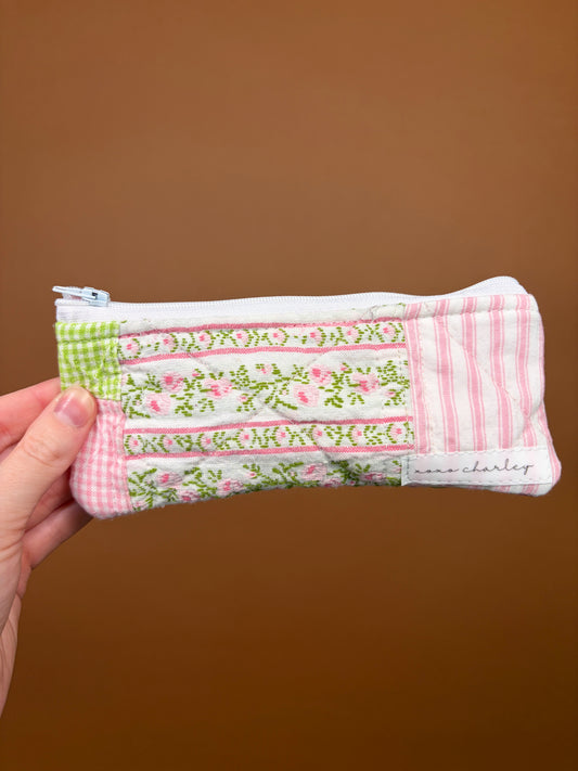 Jade Pink Gingham Pencil & Glasses Case #2 *limited-edition*