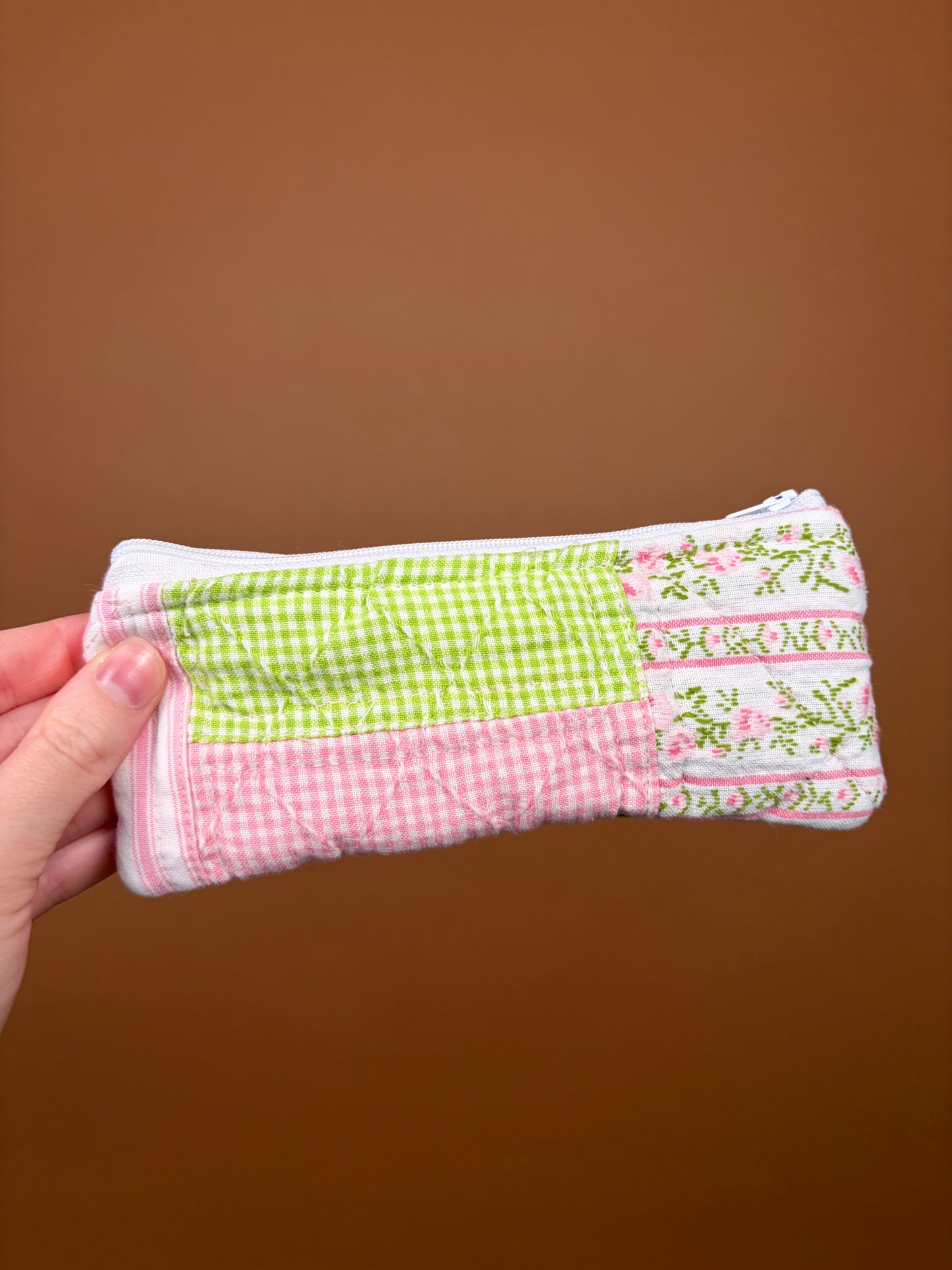 Jade Pink Gingham Pencil & Glasses Case #3 *limited-edition*