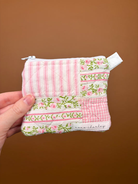 Jade Pink Gingham Keychain Wallet #1 *limited-edition*