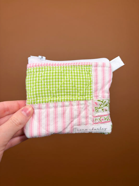 Jade Pink Gingham Keychain Wallet #2 *limited-edition*