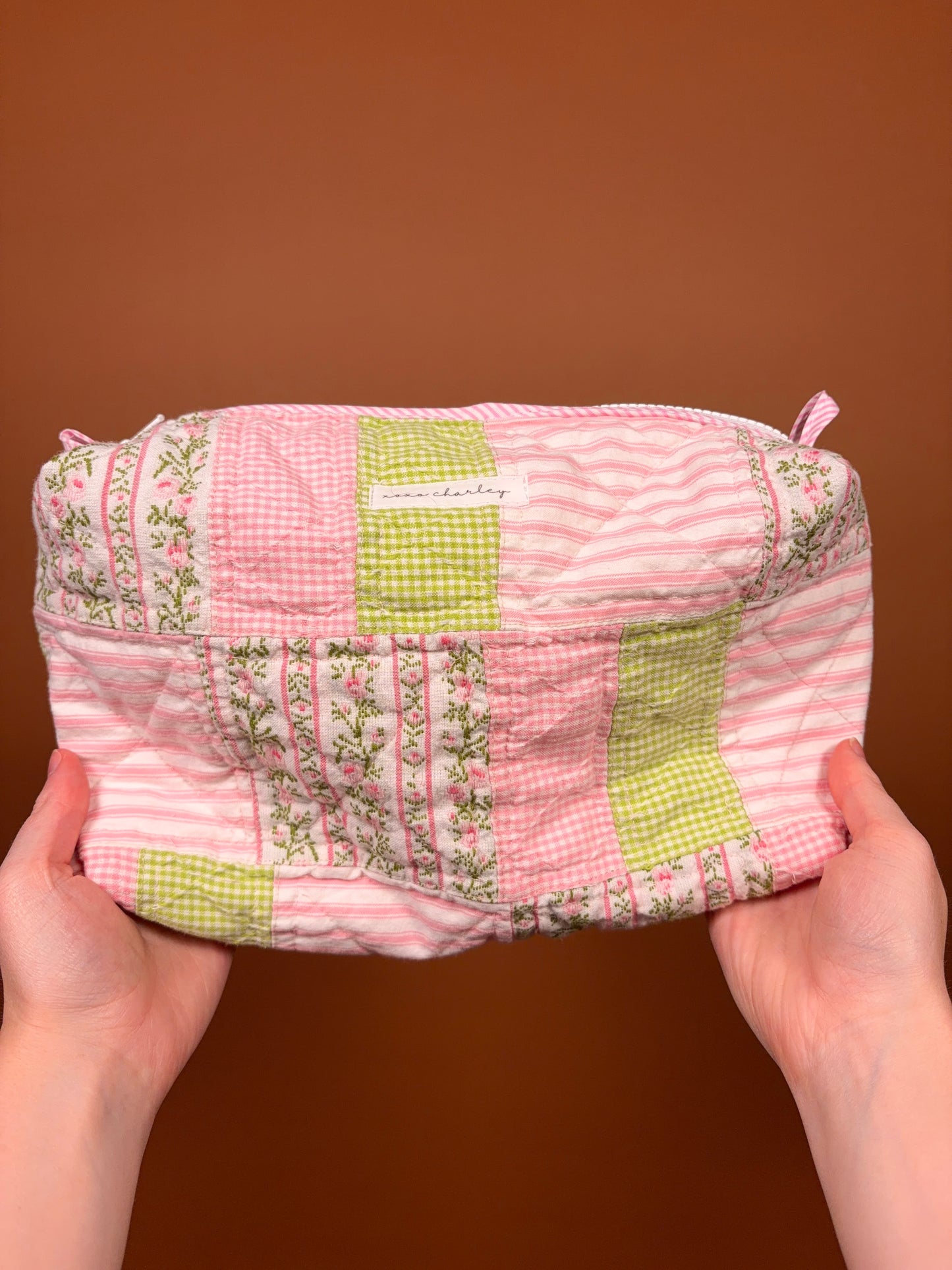 Jade Pink Gingham Large Colorblock Bag *limited-edition*