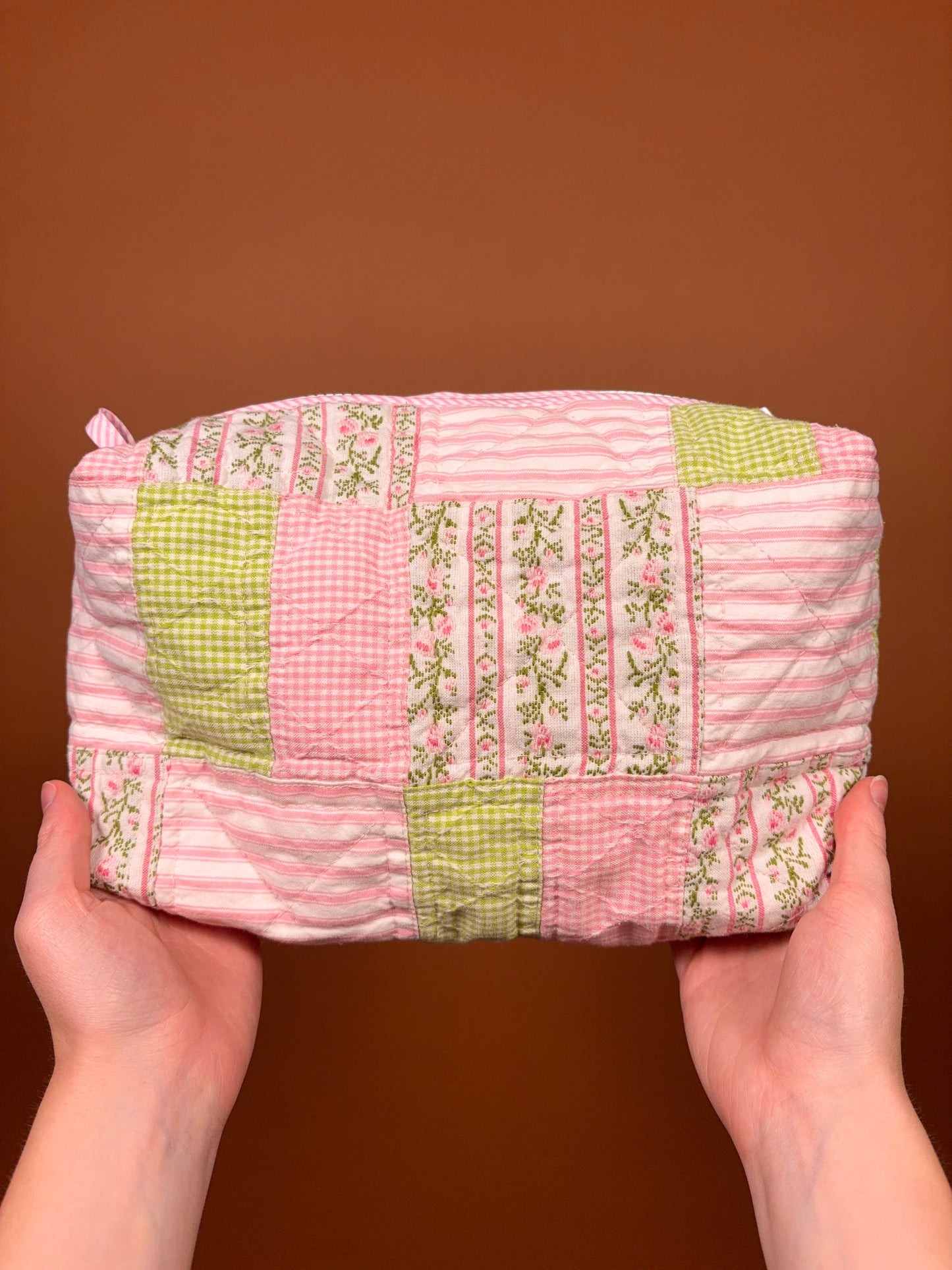 Jade Pink Gingham Large Colorblock Bag *limited-edition*