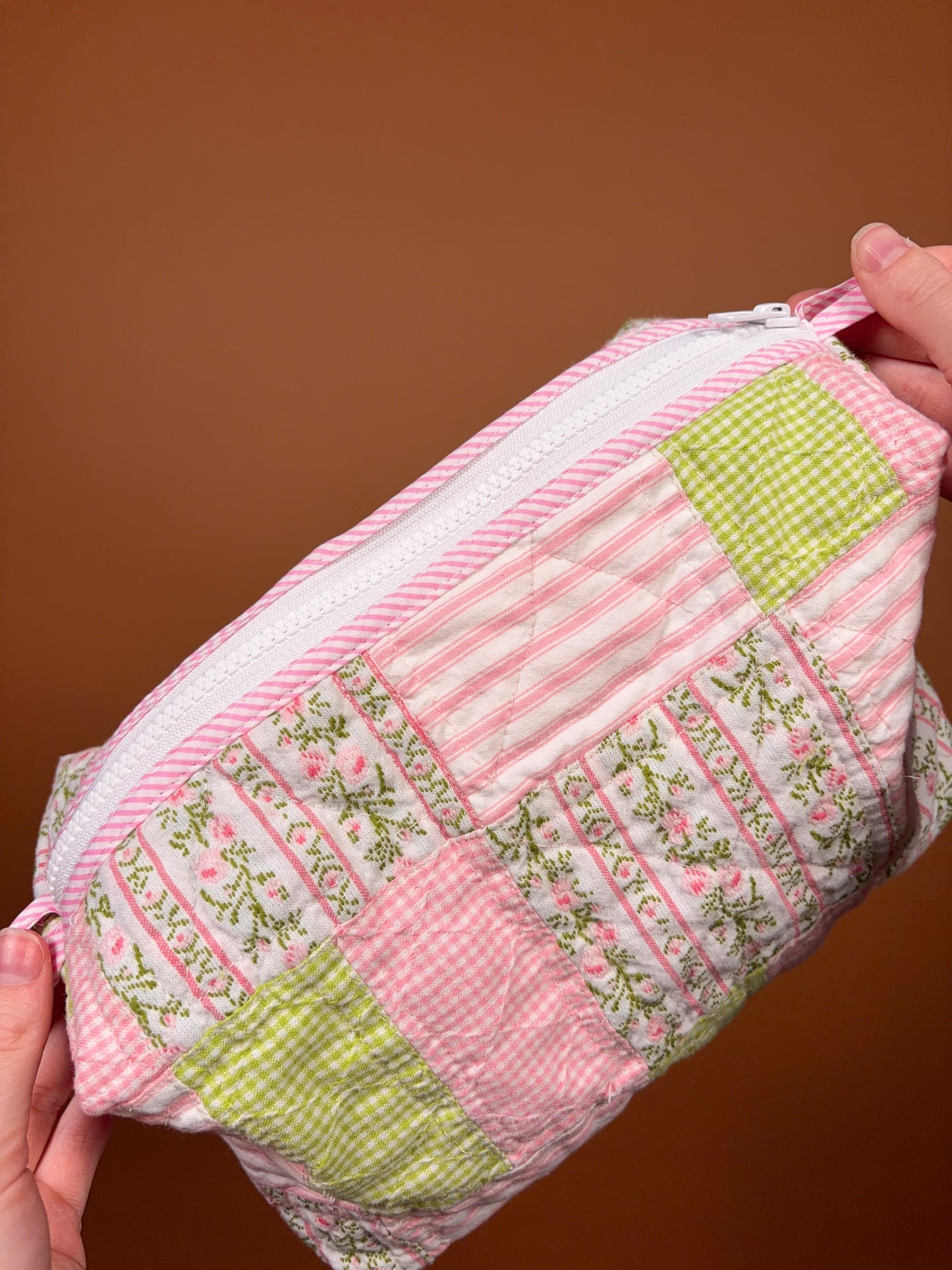 Jade Pink Gingham Large Colorblock Bag *limited-edition*