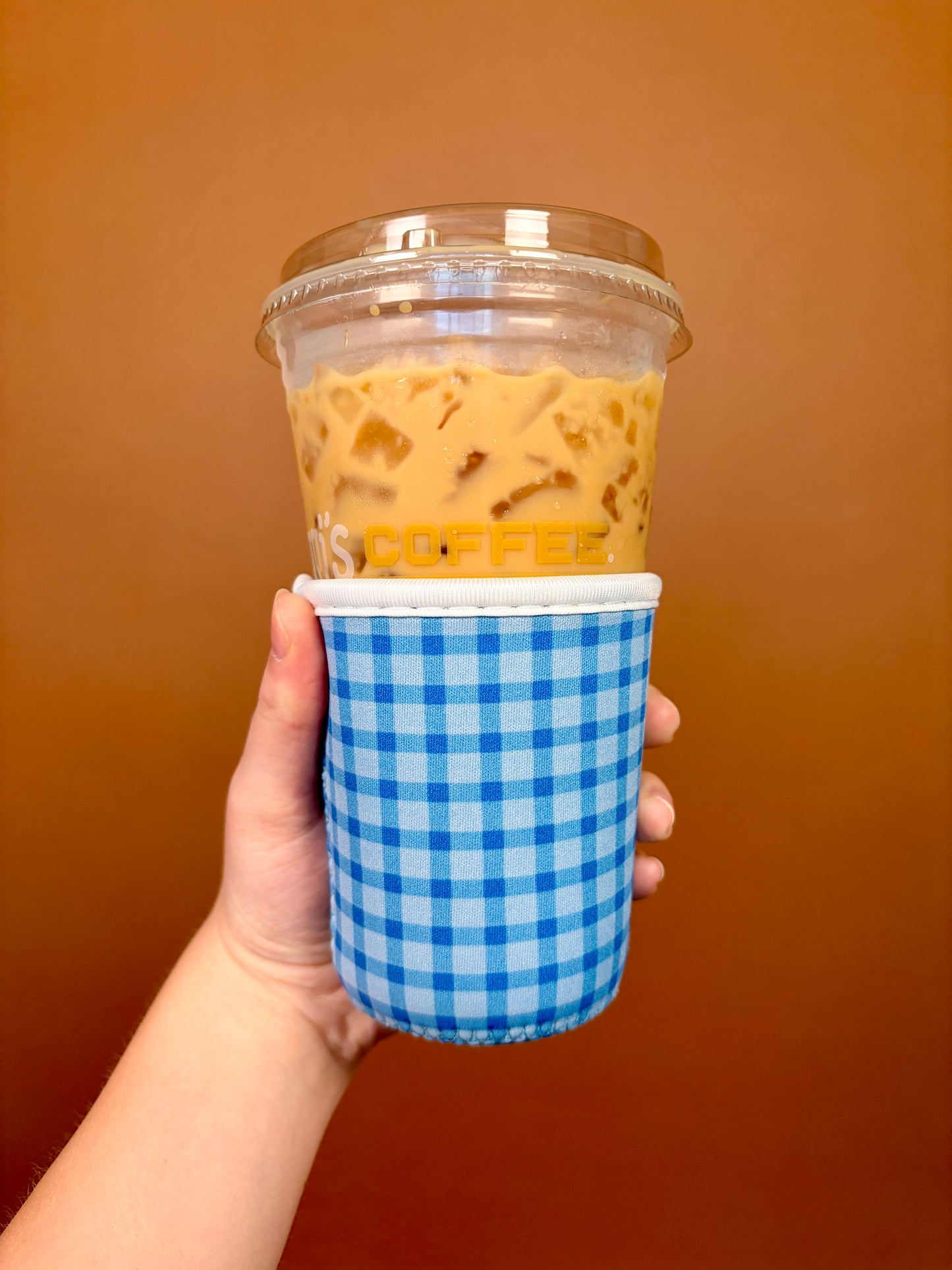 Small Blue Gingham Cup Coozie *limited-edition*