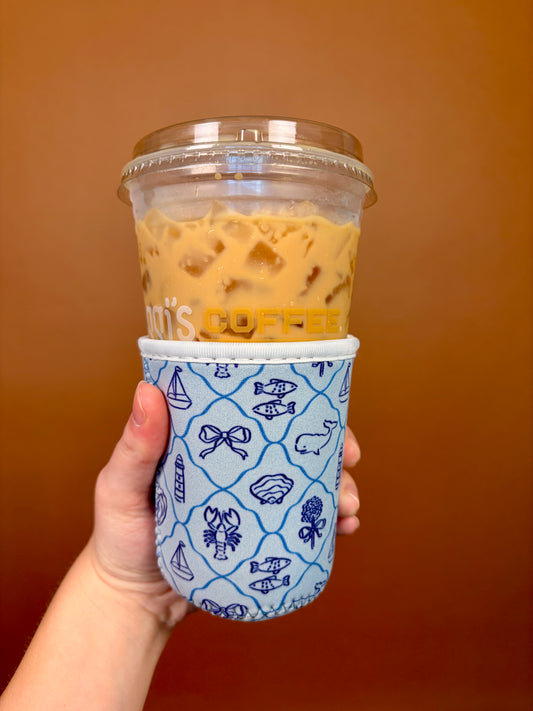 Small Blue Beach Cup Sleeve *limited-edition*