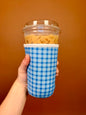 Medium Blue Gingham Cup Coozie *limited-edition*