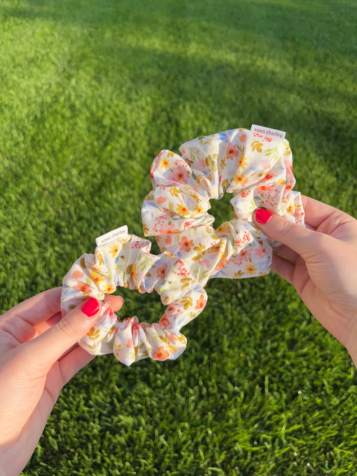 Bright Floral Cotton Scrunchie