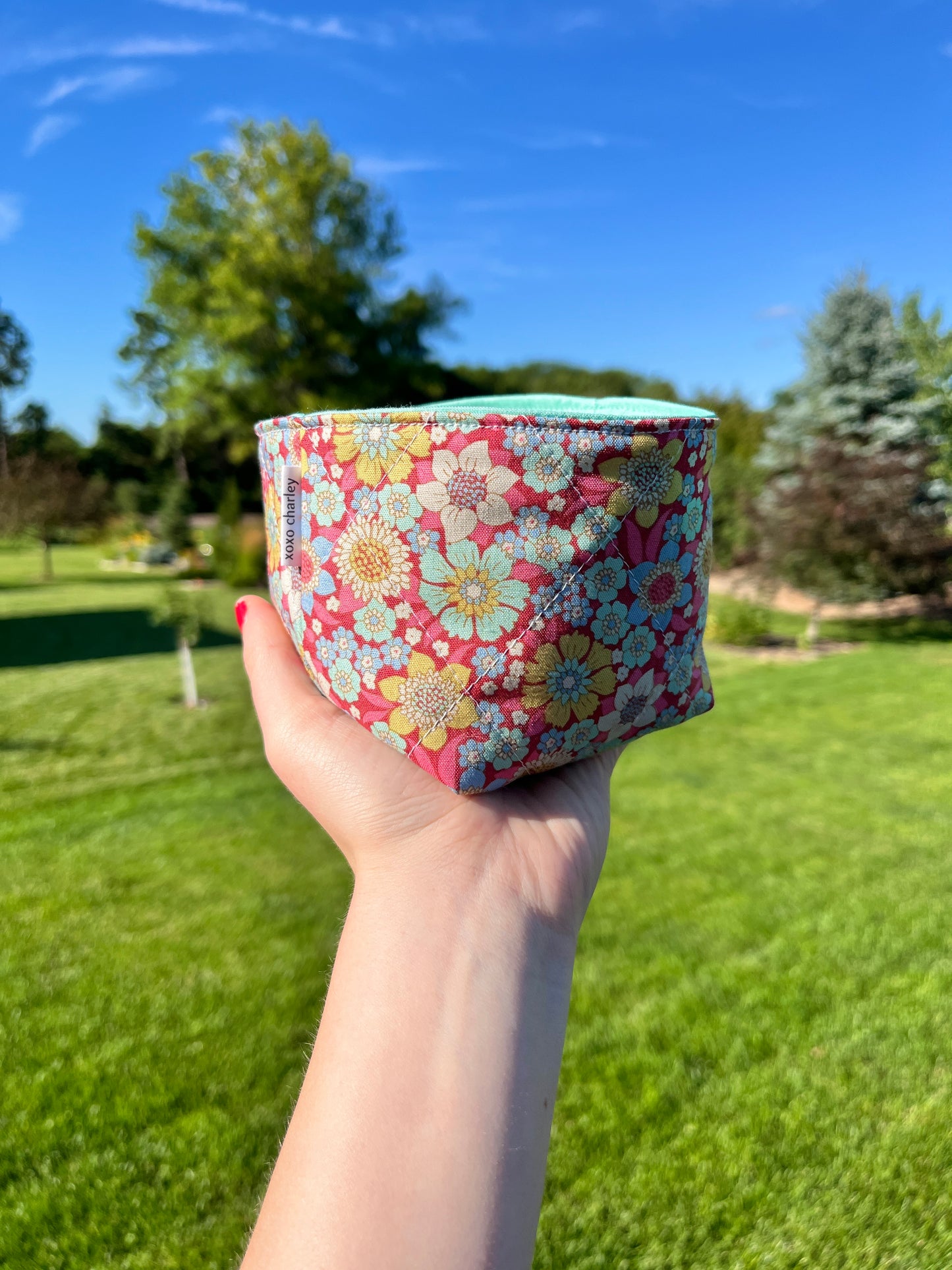 The Wild Mint Rose Fabric Bowl Organizer *limited-edition*