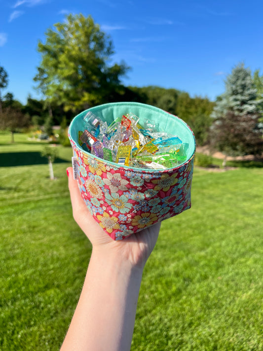 The Wild Mint Rose Fabric Bowl Organizer *limited-edition*