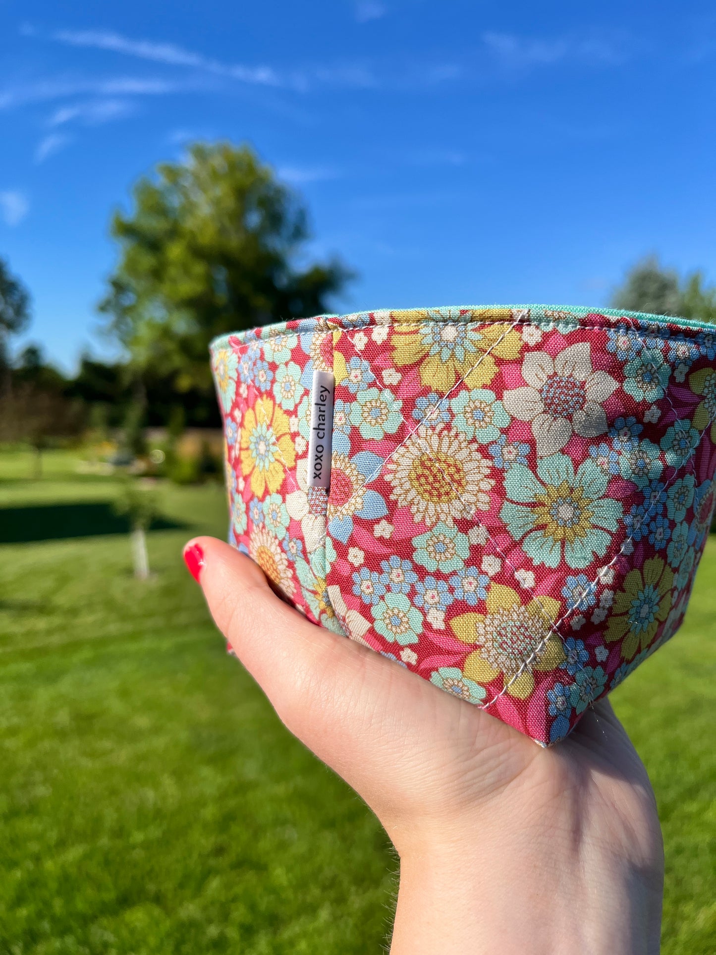 The Wild Mint Rose Fabric Bowl Organizer *limited-edition*