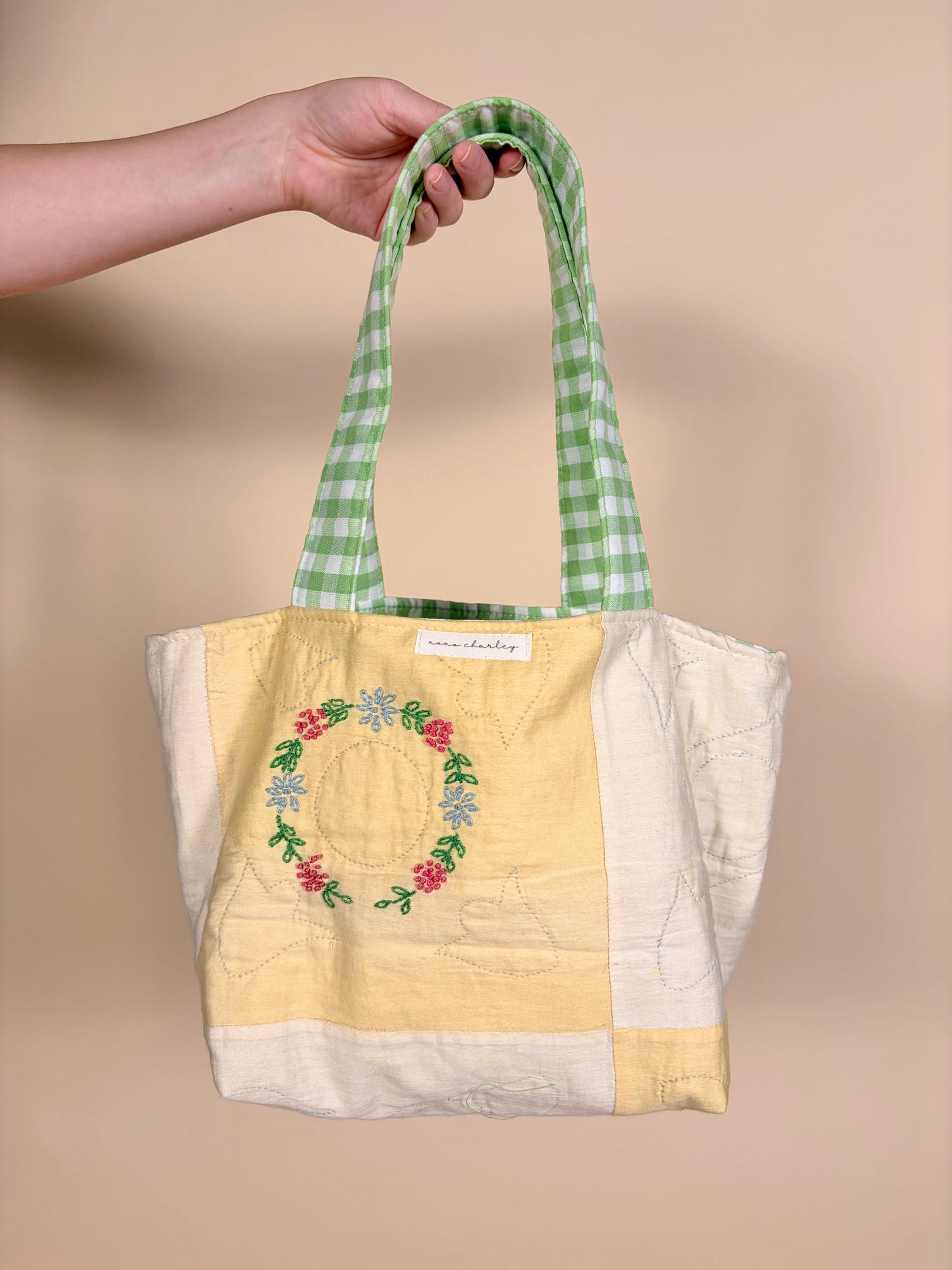 Stevie Green Gingham Mini Tote Bag *limited-edition*