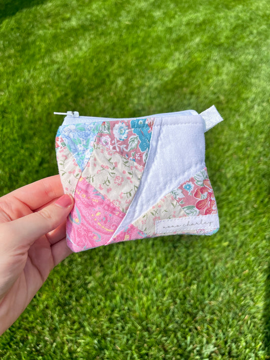 The Baby Blue Quilted Keychain Wallet #3
