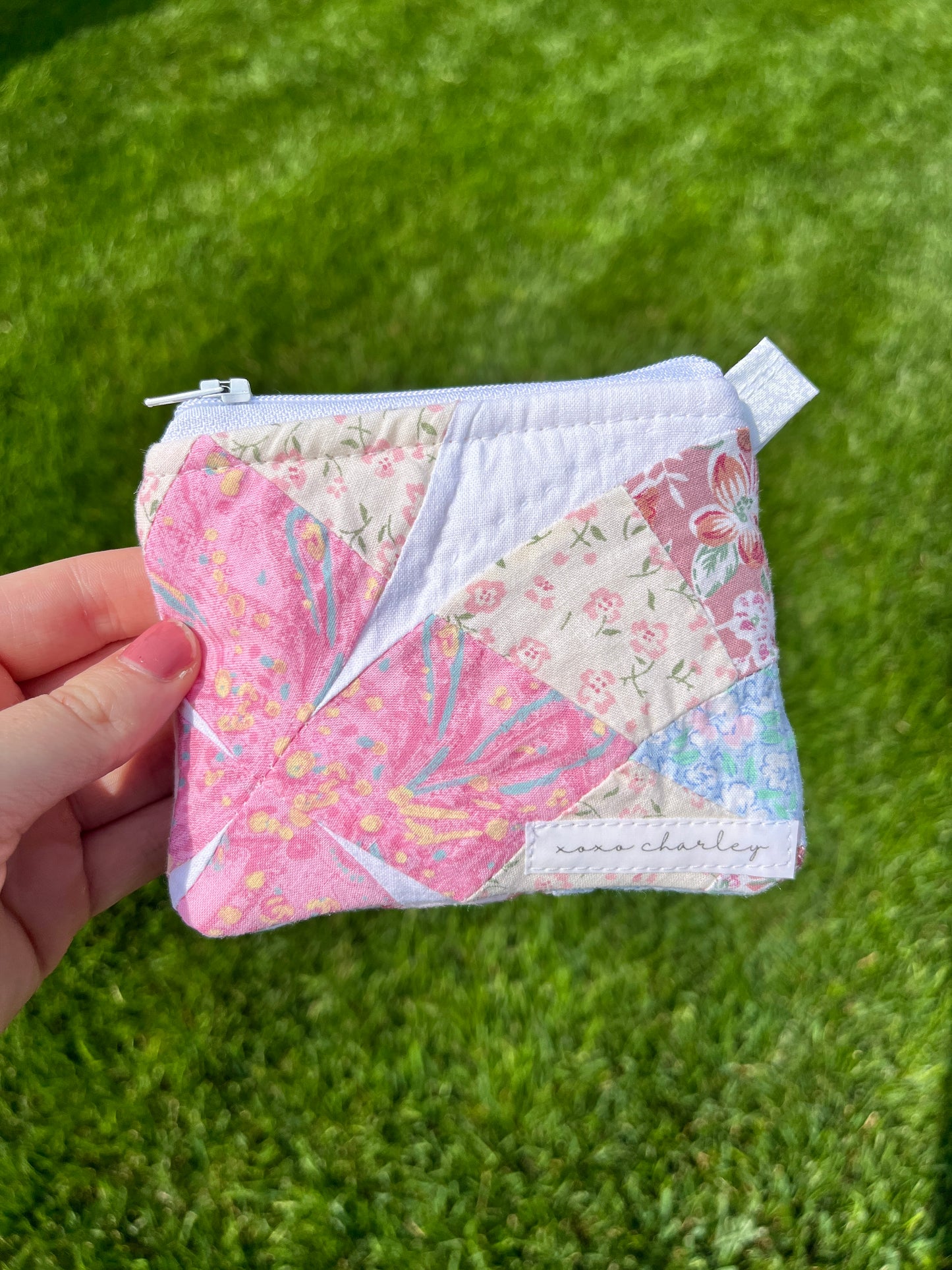 The Dusty Rose Quilted Keychain Wallet #1