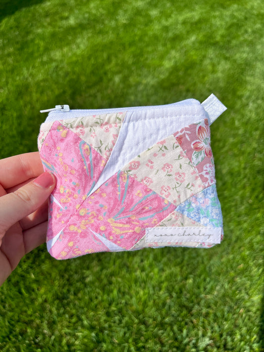 The Dusty Rose Quilted Keychain Wallet #1