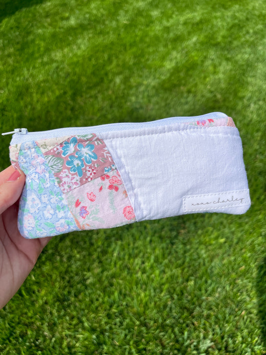The Baby Blue Quilted Pencil Case *limited-edition*