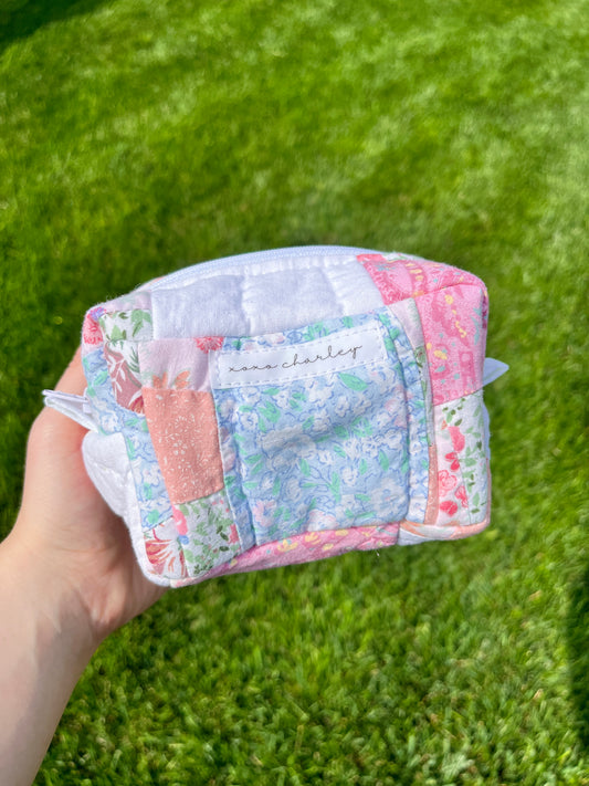 The Baby Blue Quilted Mini Makeup Bag *limited-edition*
