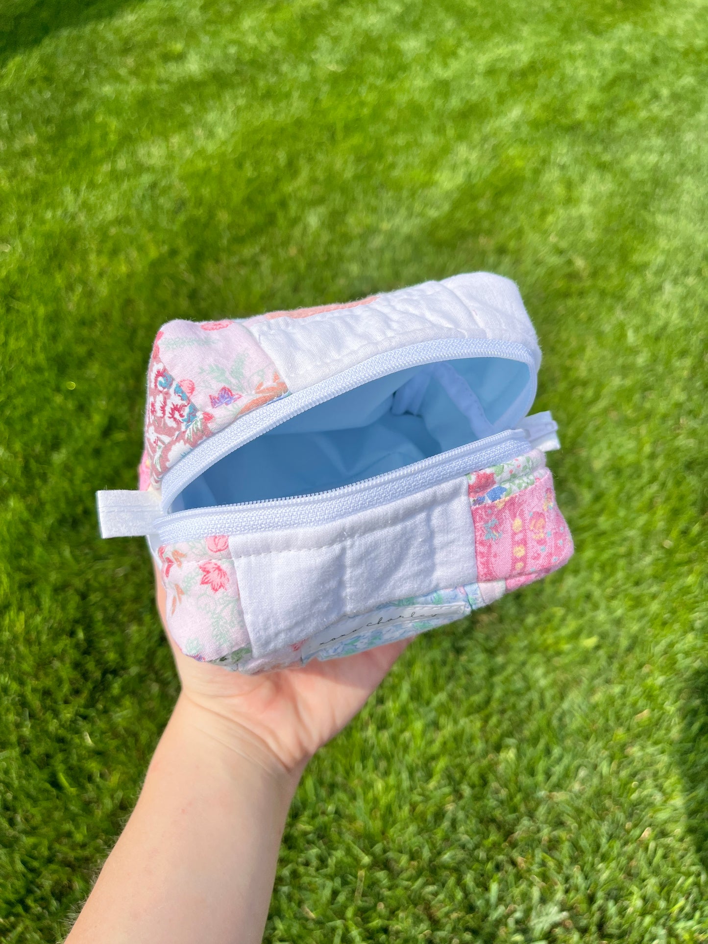 The Baby Blue Quilted Mini Makeup Bag *limited-edition*