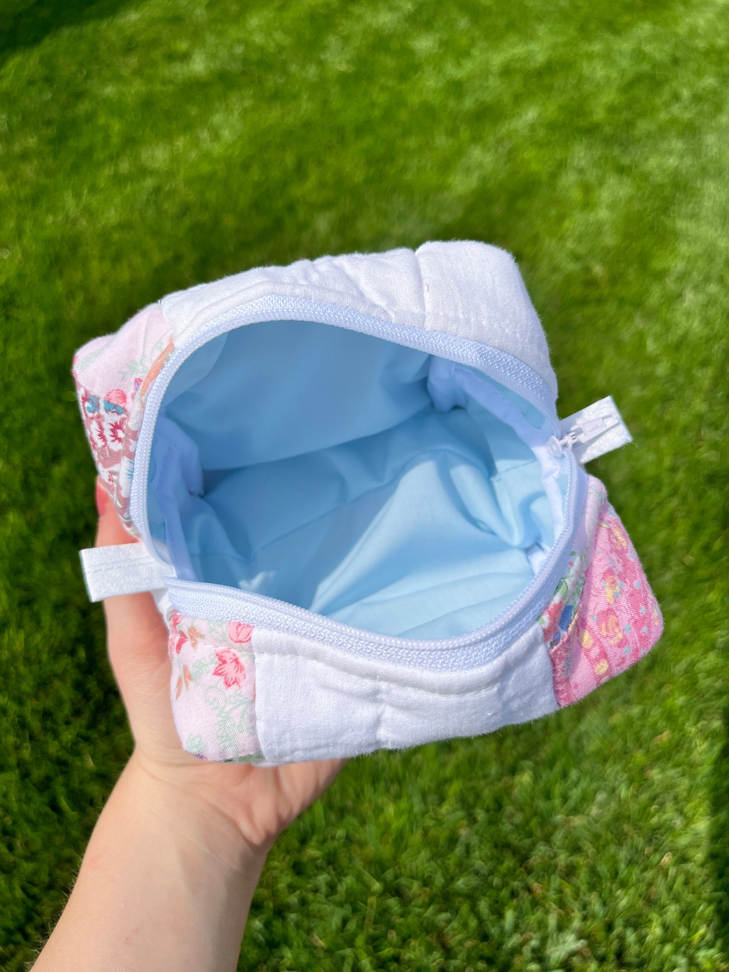 The Baby Blue Quilted Mini Makeup Bag *limited-edition*