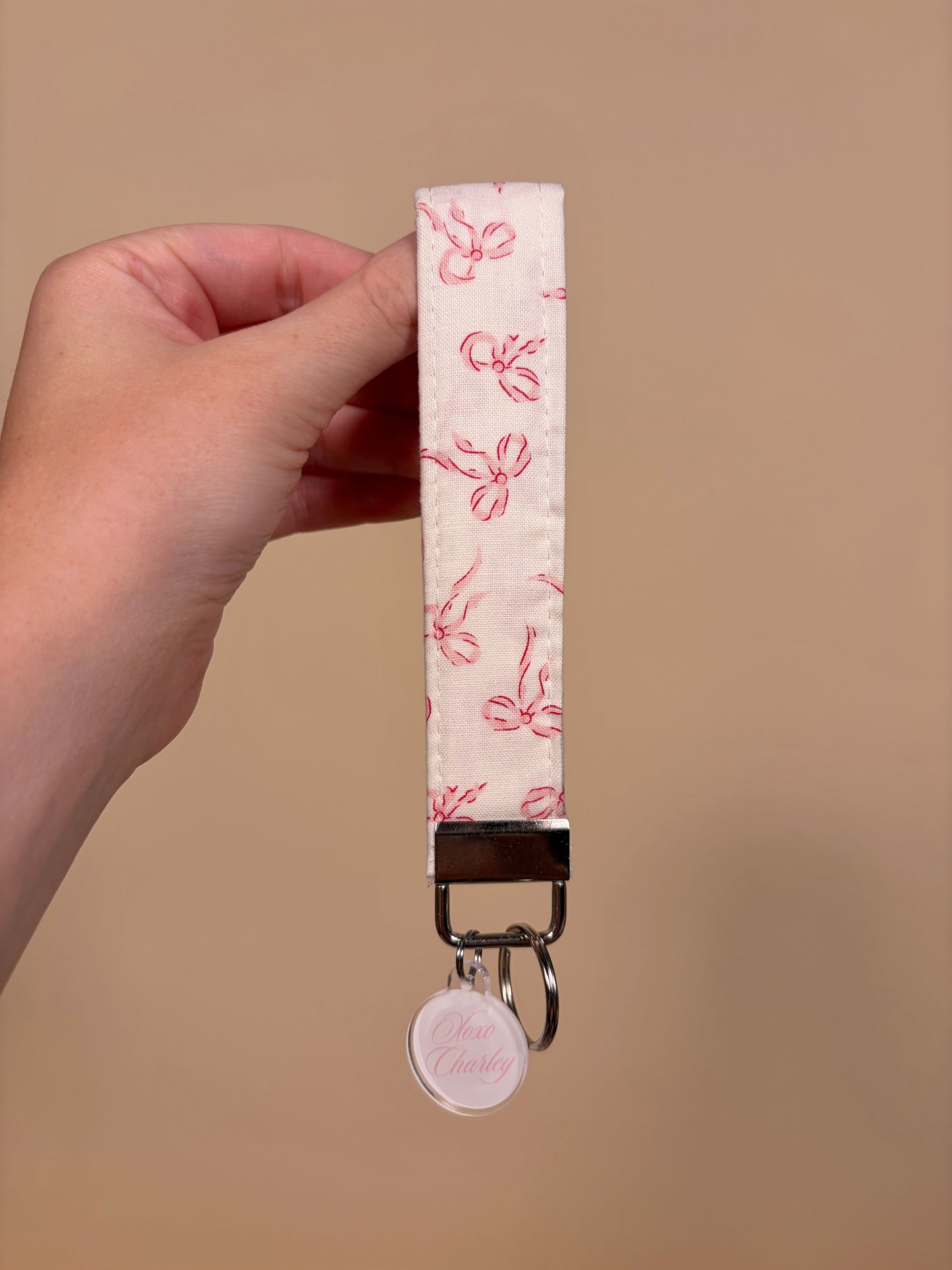 Mini Pink Bows Premium Keychain Wristlet
