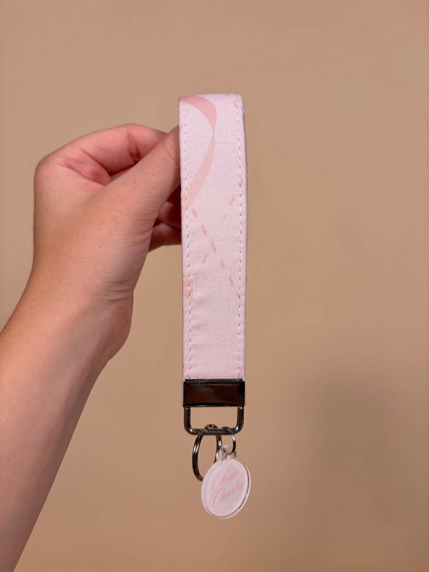Large Pink Bow Premium Keychain Wristlet