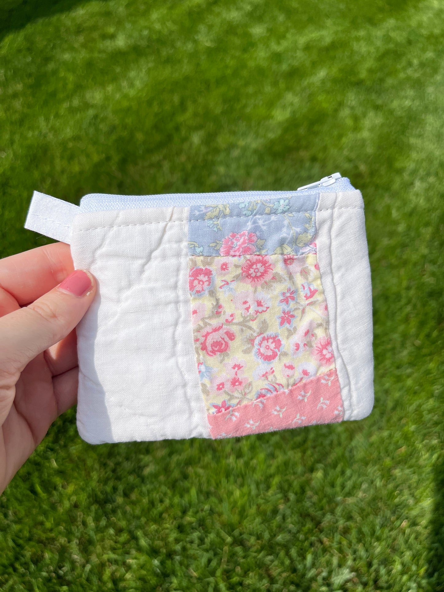 The Sky Blue Quilted Keychain Wallet #1