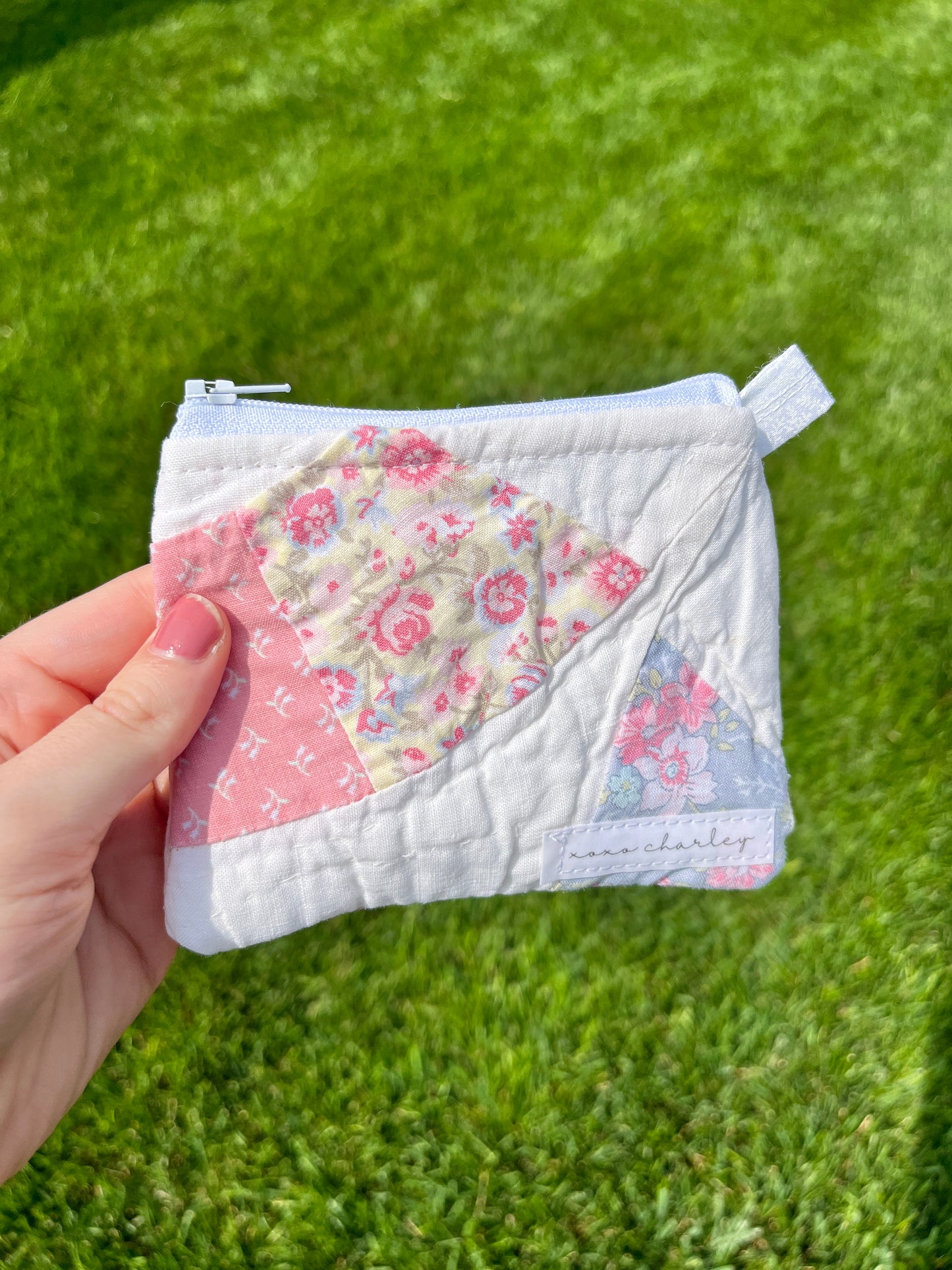The Sky Blue Quilted Keychain Wallet #2