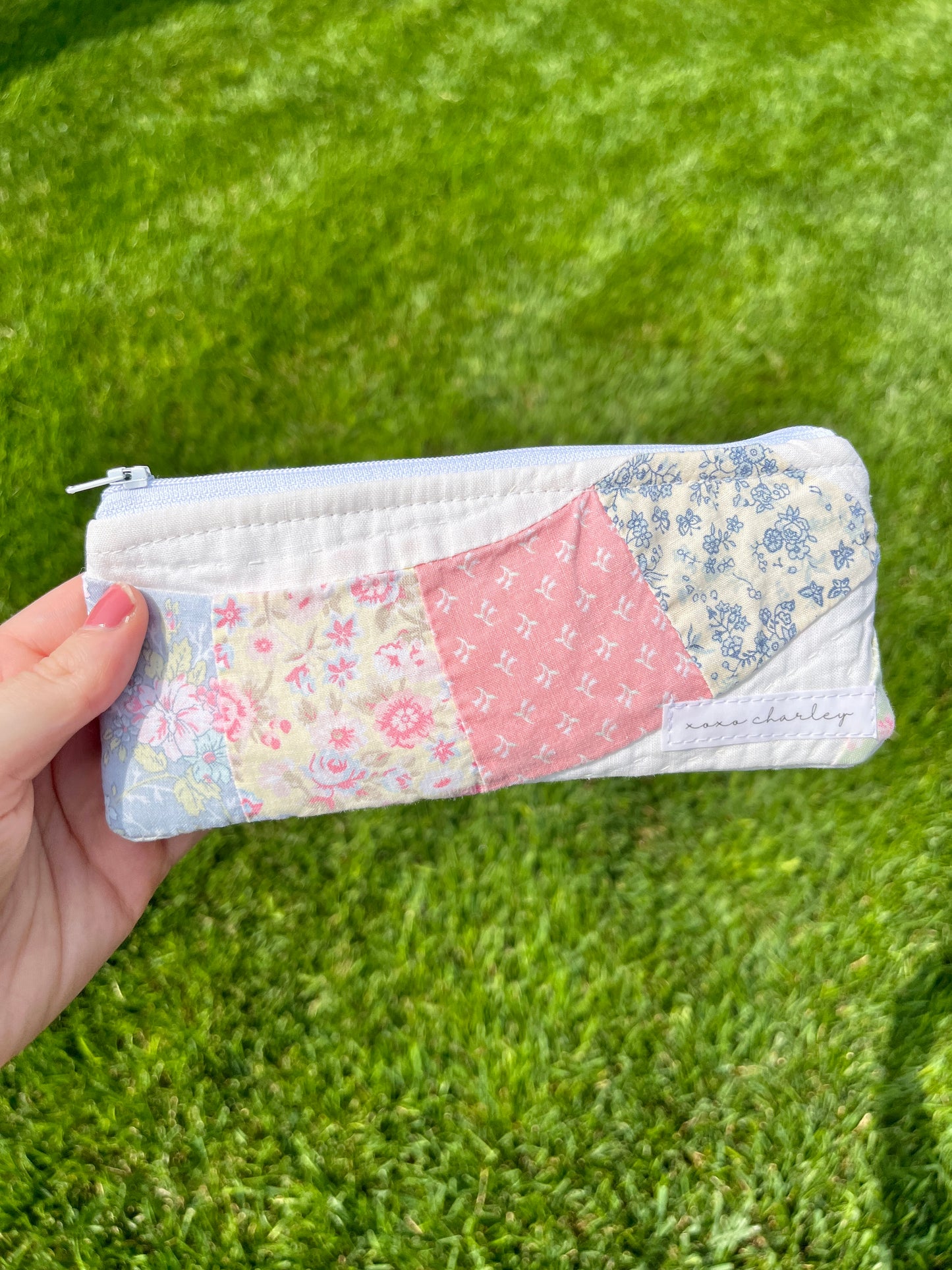 The Sky Blue Quilted Pencil Case *limited-edition*