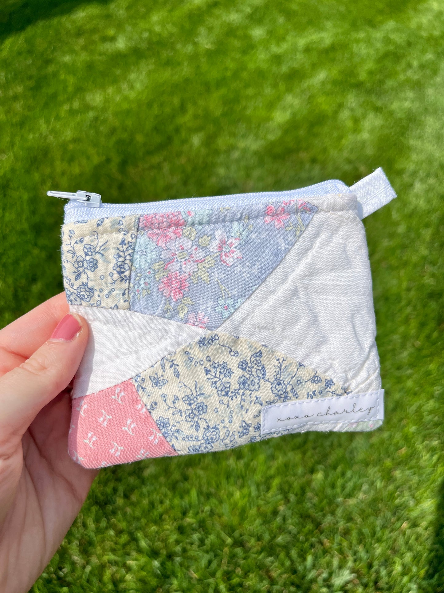 The Sky Blue Quilted Keychain Wallet #3