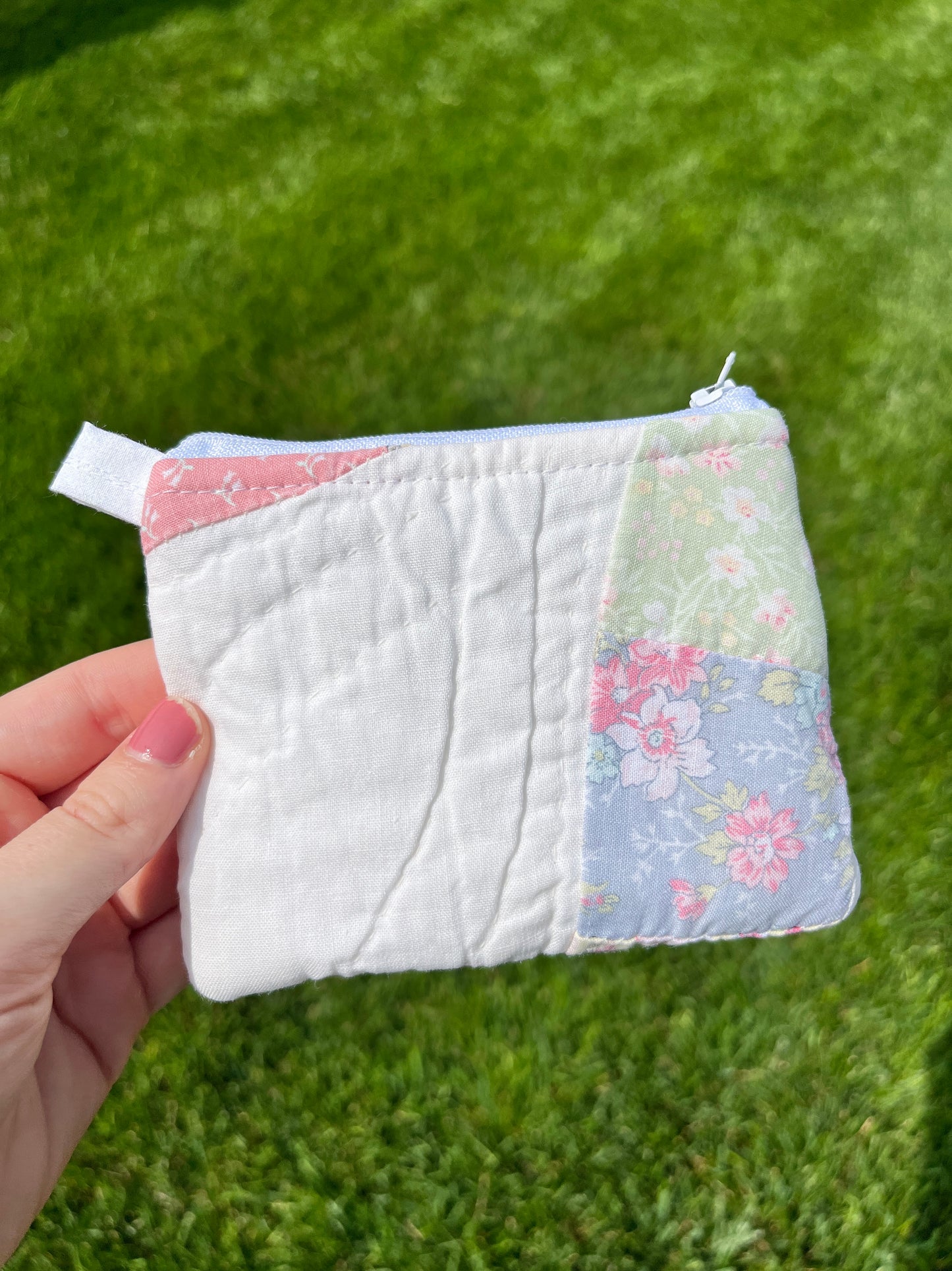 The Sky Blue Quilted Keychain Wallet #3