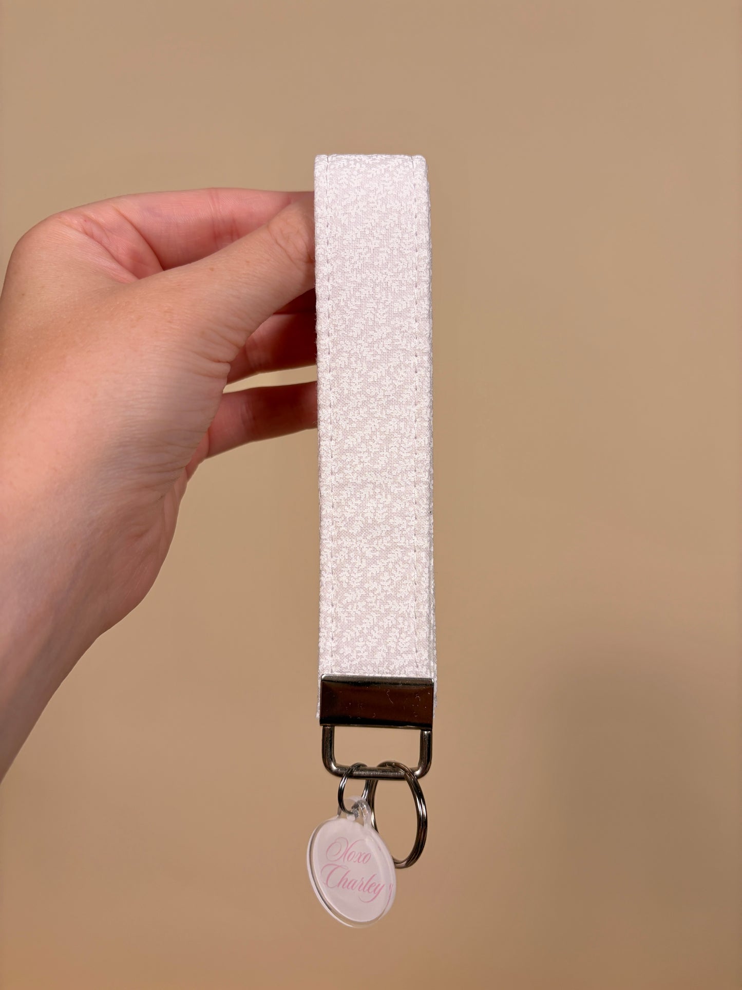 White Premium Keychain Wristlet