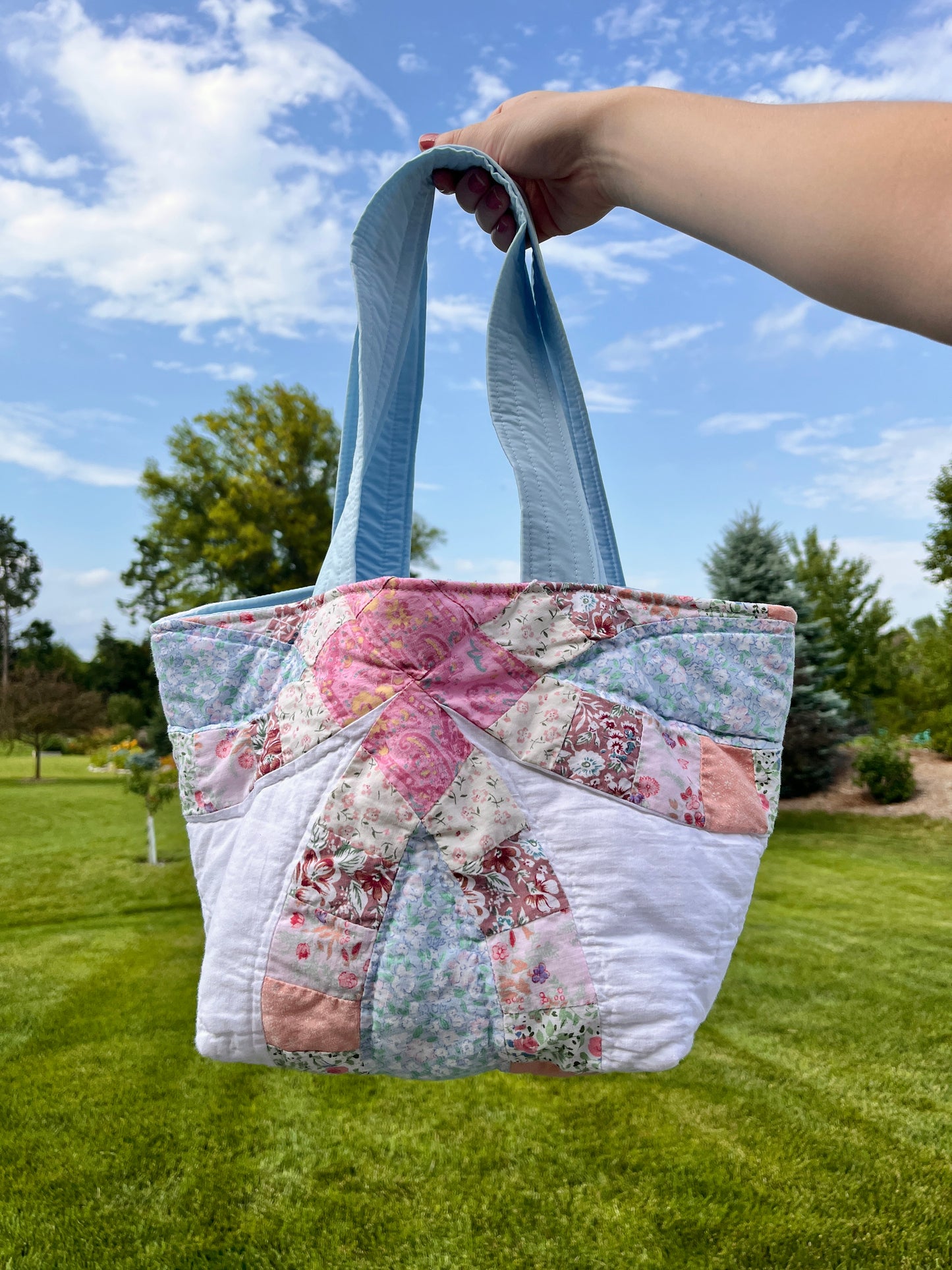 The Baby Blue Quilted Mini Tote Bag *limited-edition*