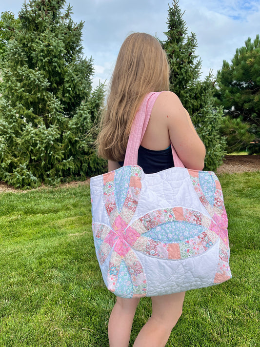 The Pink Gingham Quilted Weekender Tote Bag *limited-edition*