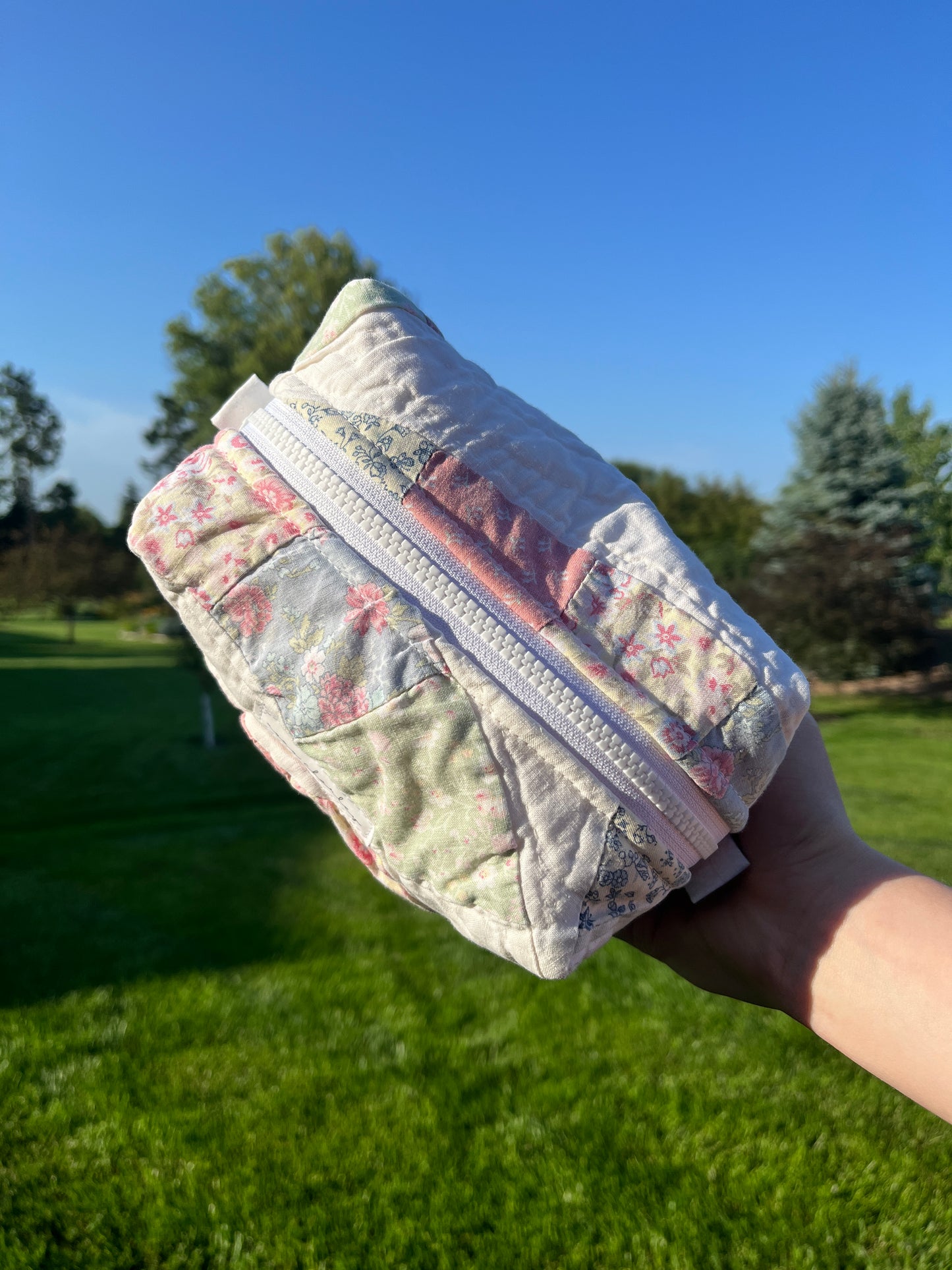The Raspberry Quilted Makeup Bag *limited-edition*