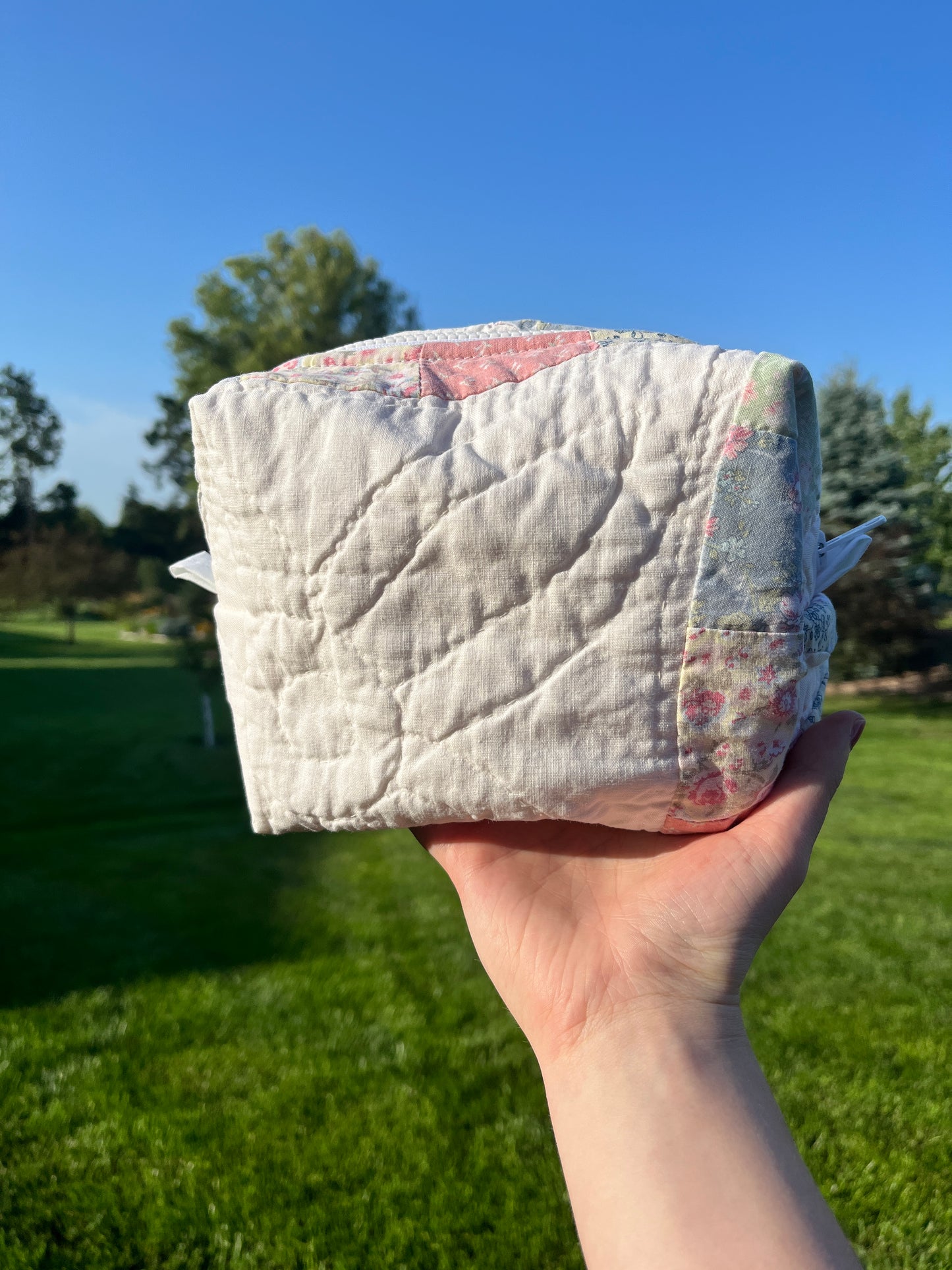 The Raspberry Quilted Makeup Bag *limited-edition*