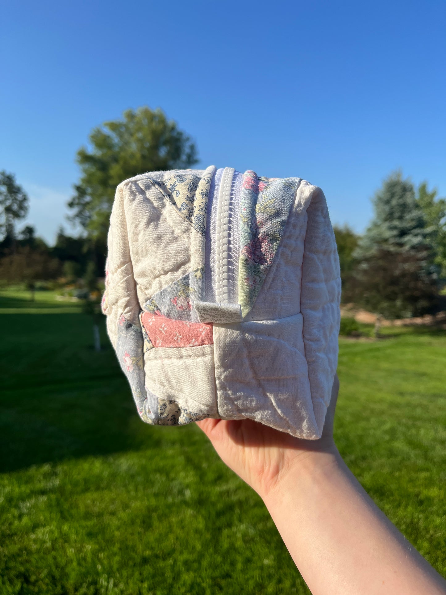 The Raspberry Quilted Makeup Bag *limited-edition*