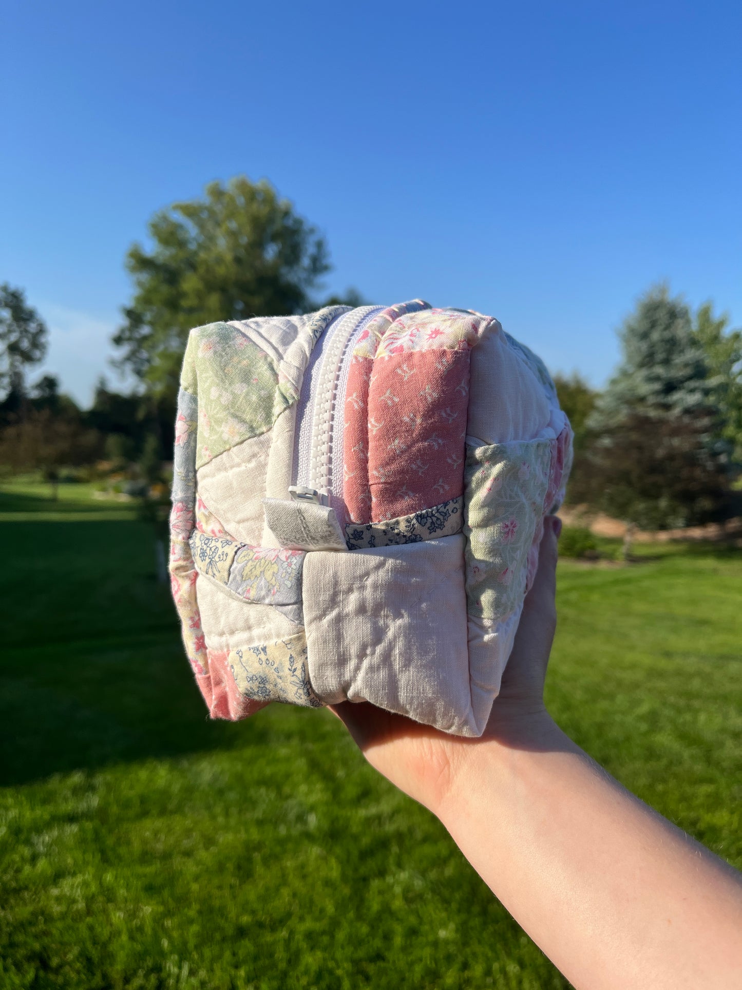 The Raspberry Quilted Makeup Bag *limited-edition*