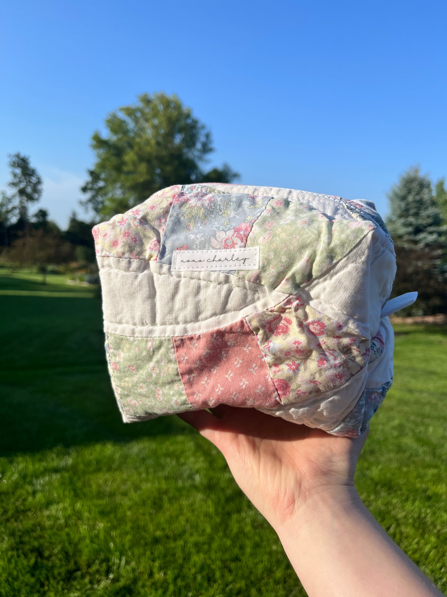 The Sky Blue Quilted Makeup Bag #1 *limited-edition*