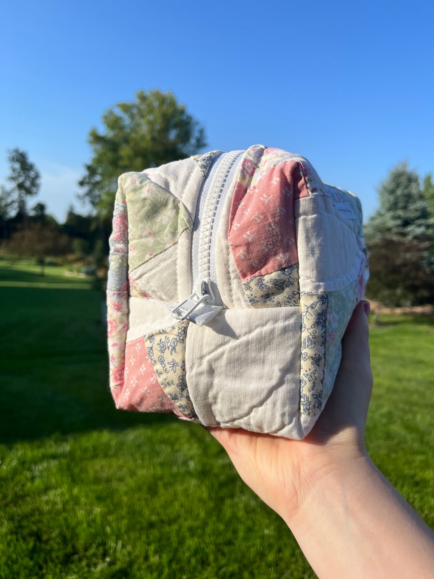 The Sky Blue Quilted Makeup Bag #1 *limited-edition*