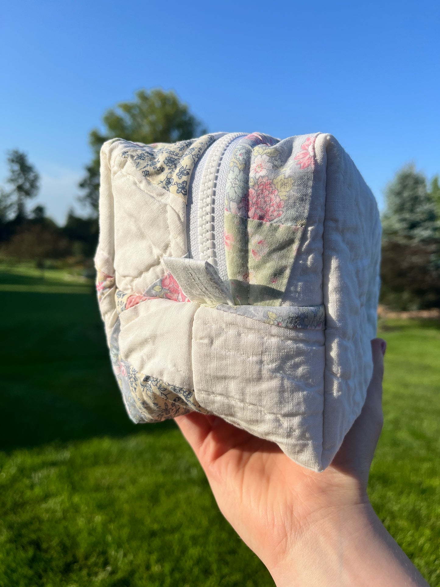 The Sky Blue Quilted Makeup Bag #1 *limited-edition*