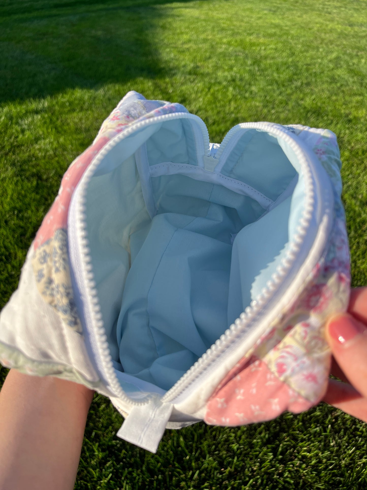 The Sky Blue Quilted Makeup Bag #1 *limited-edition*