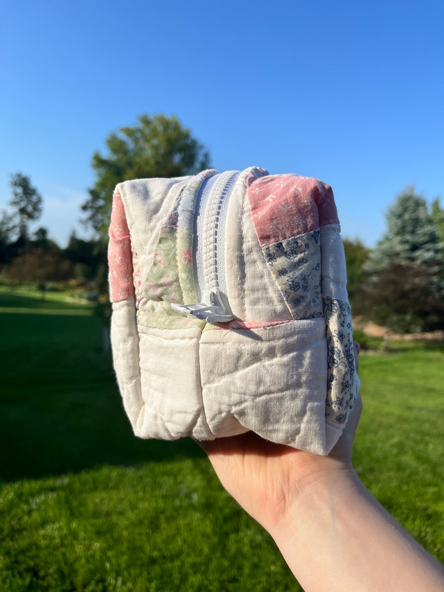 The Sky Blue Quilted Makeup Bag #2 *limited-edition*