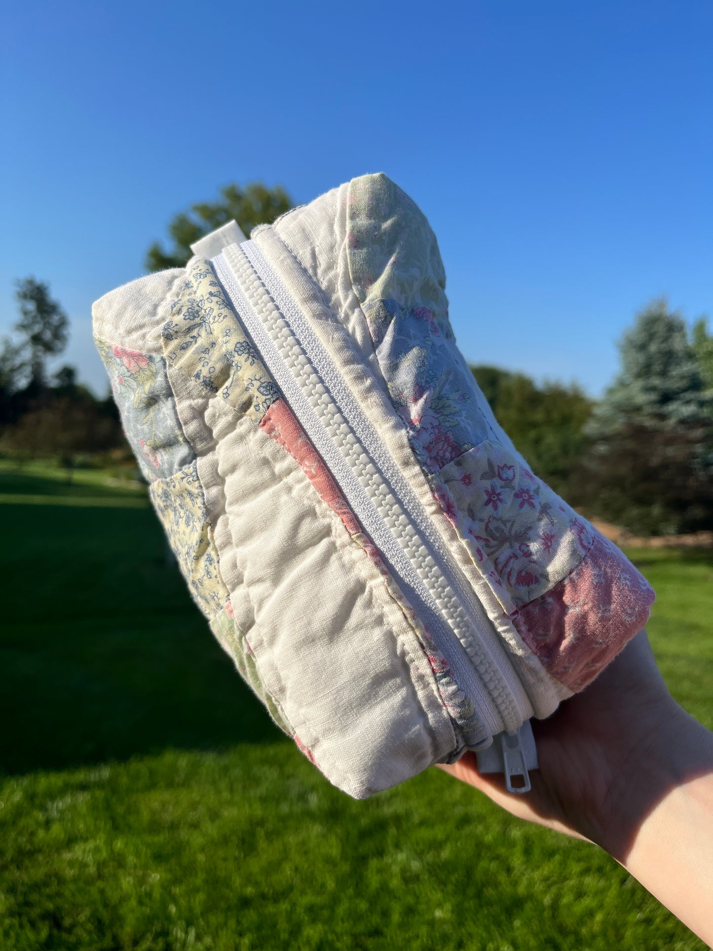 The Sky Blue Quilted Makeup Bag #2 *limited-edition*
